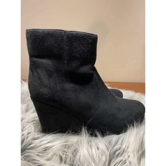 JG womens shorties short boots faux suede matte black size 8 womens bootie - Picture 6 of 13